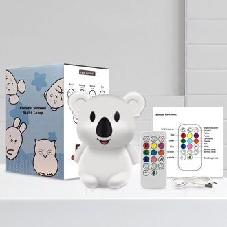 Led Nachtlampje Kind Creatieve Speelgoed Lichtgevende Leuke Koala Siliconen Baby Lamp Touch Sensor Slaapkamer Decor Kids Voor meisje