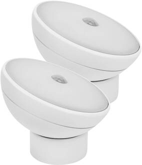 LED nachtlampje Nova, sensor, wit, kunststof, 2-pak