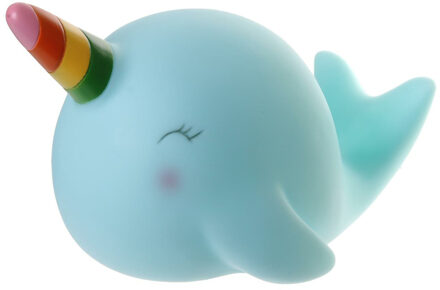 LED Nachtlampje - Walvis - aan/uit knop - blauw - kunststof - 20 cm