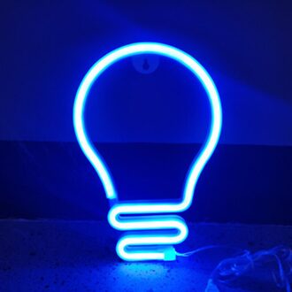 Led Neon Gloeilamp Vorm Neon Teken Lichten Idee Lampen Neon Led Lamp Wandlampen Voor Esthetische Room Decor blauw