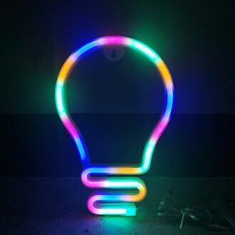 Led Neon Gloeilamp Vorm Neon Teken Lichten Idee Lampen Neon Led Lamp Wandlampen Voor Esthetische Room Decor kleurrijk