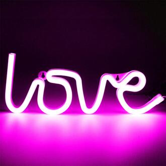 Led Neon Light Teken Liefde Hart Wedding Party Decoratie Neon Lamp Valentijnsdag Slaapkamer Home Decor Night Lamp roze