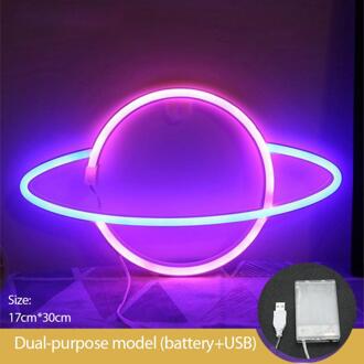 Led Neon Teken Lamp Universe Panel Muur Licht Batterij Aangedreven Opknoping Wandlamp Voor Thuis Party Room Bar Verlichting Decoratie tool 03
