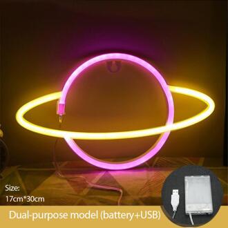Led Neon Teken Lamp Universe Panel Muur Licht Batterij Aangedreven Opknoping Wandlamp Voor Thuis Party Room Bar Verlichting Decoratie tool 04
