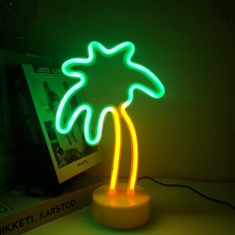 Led Neon Teken Licht Neon Nachtlampje Lamp Tafel Flamingo Kokospalm Ananas Lamp Fotografie Prop Bruiloft Decoratie Z005S