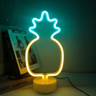 Led Neon Teken Licht Neon Nachtlampje Lamp Tafel Flamingo Kokospalm Ananas Lamp Fotografie Prop Bruiloft Decoratie Z006S