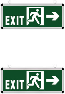 LED Noodverlichting Exit - 2 Pack - Rabonta Links/Rechts - Hangend - 3W Groen