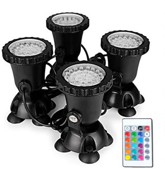 Led Onderwater Spot Verlichting Waterdichte Lamp Rgb 36Leds Onderwater Spot Light Zwembad Fonteinen Vijver Water Tuin Aquarium 4 bulb UK