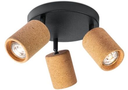 LED Opbouwspot Cork 3 - dimbare - Rond - zwart Beige