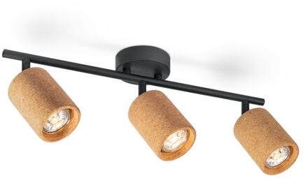 LED Opbouwspot Cork 3 - incl. dimbare LED lamp - zwart Beige