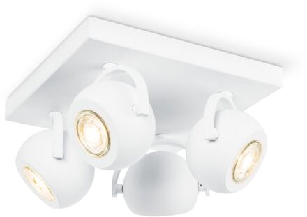 LED Opbouwspot Nop 4 - incl. dimbare LED lamp - wit