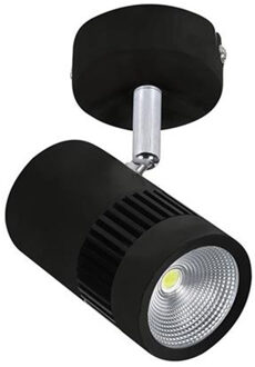 LED Opbouwspot - Plafondspot - 8W Rond - Draaibaar - Natuurlijk Wit 4200K - Mat Zwart Aluminium