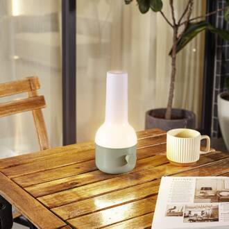 LED oplaadbare buiten tafellamp Isaline, groen, dimbaar groen, wit