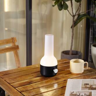 LED oplaadbare buiten tafellamp Isaline, zwart, dimbaar zwart, wit