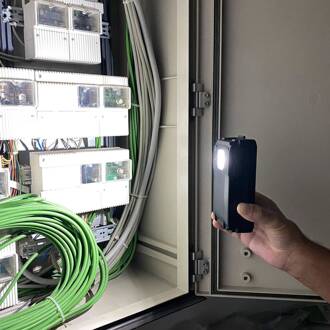 LED oplaadbare spot Veddel 50 W + 3W extra licht zilver, zwart