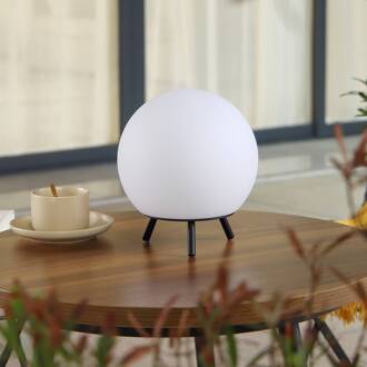 LED oplaadbare tafellamp Aurilia, zwart/wit, ijzer, IP44 wit, zwart