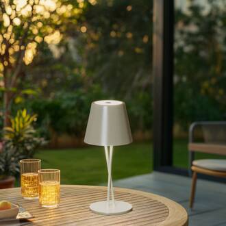 LED oplaadbare tafellamp Janea CROSS, groen, metaal saliegroen