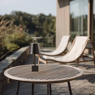 LED oplaadbare tafellamp Janea CUBE, zwart, metaal