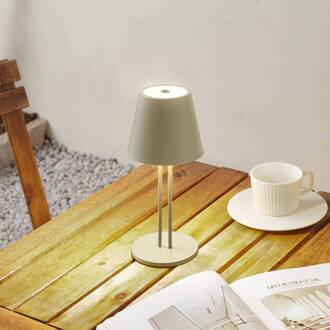 LED oplaadbare tafellamp Janea TWIN, groen, metaal saliegroen