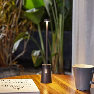 LED oplaadbare tafellamp Noelani, hoogte 30 cm, IP44, dimbaar zwart