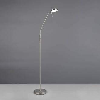 LED oplaadbare vloerlamp Moreno, mat nikkel, CCT, dimbaar