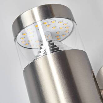 LED outdoor wandlamp Lanea met 2 lichtbronnen roestvrij staal, transparant