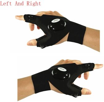 Led Outdoor Zaklamp Vissen Handschoenen Half-Vinger Handschoenen Met Licht Verlichting Night Vissen Wilde Camping Drie Vinger Gesneden Handschoenen groen