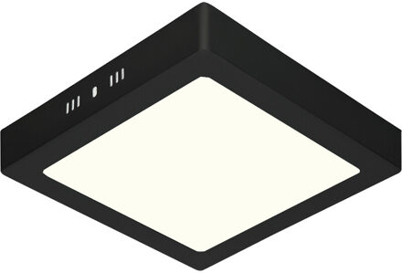 LED Paneel - 30x30 - 28W - Natuurlijk Wit 4200K - Mat Zwart - Opbouw - Vierkant - Aluminium