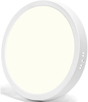LED Paneel - Downlight - Aigi - Natuurlijk Wit 4000K - 24W - Ø30 - Opbouw - Rond - Wit - Flikkervrij