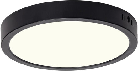 LED Paneel - Downlight - Velvalux - Ø30 - 24W 2700lm - Natuurlijk Wit 4000K - Opbouw - Rond - Zwart - Flikkervrij