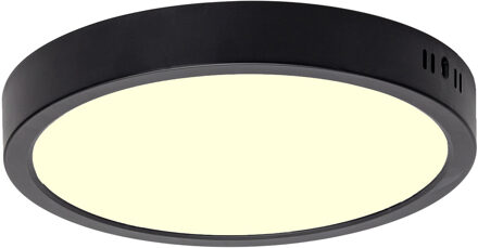 LED Paneel - Downlight - Velvalux - Ø30 - 24W 2700lm - Warm Wit 3000K - Opbouw - Rond - Zwart - Flikkervrij