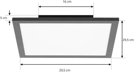 LED paneel laminaat, zwart, 29,5 x 29,5 cm zwart, wit