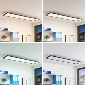 LED paneel Nelios, 120 x 30 cm, CCT, zwart, metaal zwart, wit