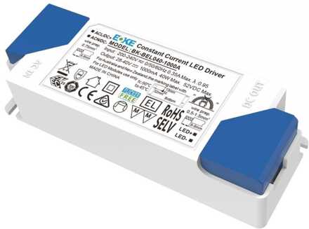 LED Paneel transformator - 40 Watt - Boke driver - DC connector - LED trafo - IP20 voor binnen - 7 jaar garantie Wit