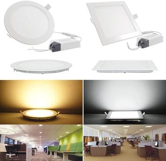 Led Panel Licht 12W Ronde Ultradunne Smd 2835 Power Driver Plafond Lampjes Warm Wit Dimbare