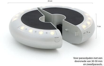 LED parasolverlichting met speaker - Laagste prijsgarantie! Grijs