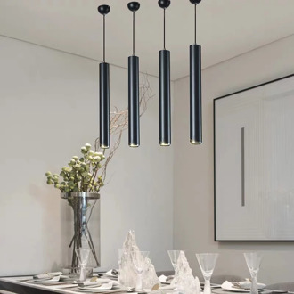 led Pendant Lamp Long Tube light Kitchen Island Dining Room Shop Bar Counter Decoration Cylinder Pipe Hanging Light Kitchen Lamp