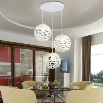 LED pendant light iron Hollow metal ball lamp Modern living room bedroom shop bar contemporary lighting fixture decoration