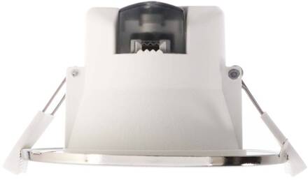 LED plafond inbouwlamp Acrux, Ø 10 cm, zilver mat, CCT geborsteld zilver