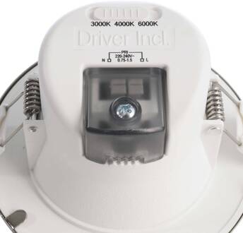 LED plafond inbouwlamp Acrux, Ø 9 cm, zwart, CCT