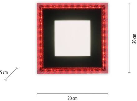 LED plafondlamp Acri CCT RGB afstandsbed. 20x20cm zwart, wit