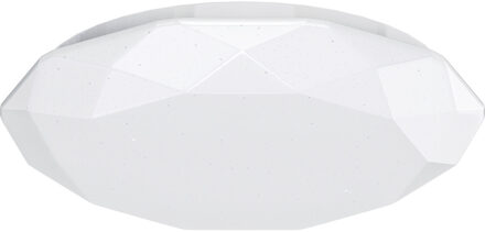 LED Plafondlamp - Aigi Dian - Opbouw Rond 24W - Helder/Koud Wit 6500K - Mat Wit - Aluminium