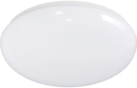 LED Plafondlamp - Aigi Dyno - Opbouw Rond 18W - Warm Wit 3000K - Dimbaar - Mat Wit - Aluminium
