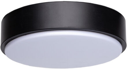 LED Plafondlamp - Aigi Santi - Opbouw Rond 12W - Warm Wit 3000K - Mat Zwart Aluminium