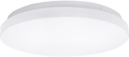 LED Plafondlamp - Aigi Syna - Opbouw Rond 20W - Helder/Koud Wit 6500K - Mat Wit - Aluminium