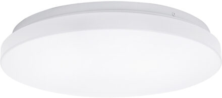 LED Plafondlamp - Aigi Syna - Opbouw Rond 20W - Natuurlijk Wit 4000K - Mat Wit - Aluminium