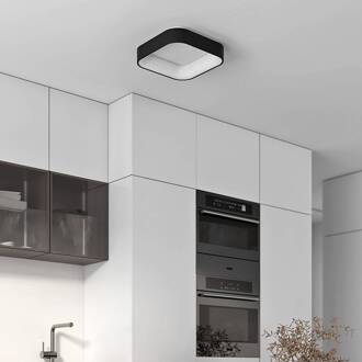LED plafondlamp Aleksi, 45 x 45 cm, zwart, CCT zand zwart, wit