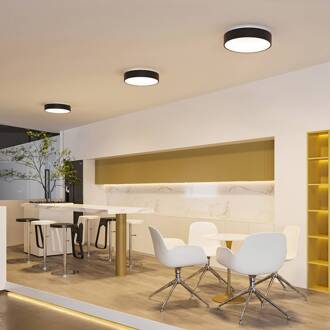 LED plafondlamp Aleksi, Ø 45cm, zwart, metaal, CCT zand zwart, wit