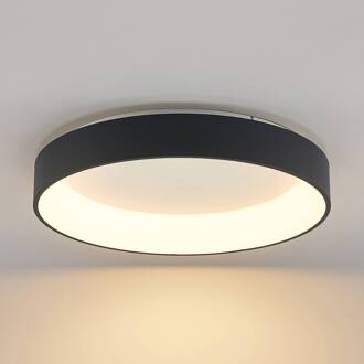 LED plafondlamp Aleksi, Ø 60cm, zwart, metaal, CCT zand zwart, wit