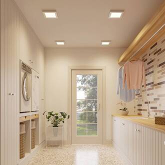 LED plafondlamp Alette, zilver, 22,7cm, 18W, dimbaar zilver, wit